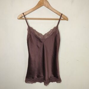 Intimissimi Silk Tank Top Lace Trim Cami